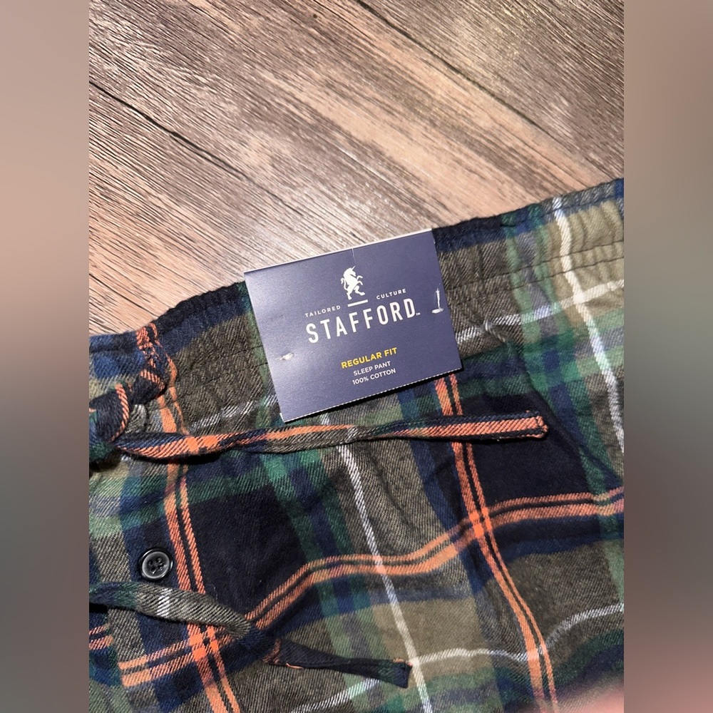 Stanford Men’s Olive Plaid Sleep Pants 100% Cotton size XL - Picture 4 of 9